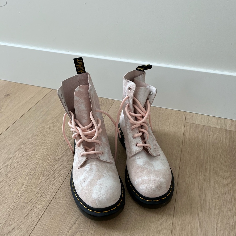 Dr. Martens pink tie dye boots